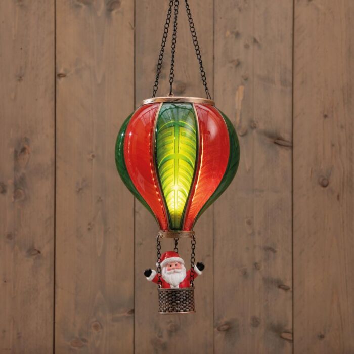Hot air balloon Santa rood/groen 62 cm - Anna’s Collection