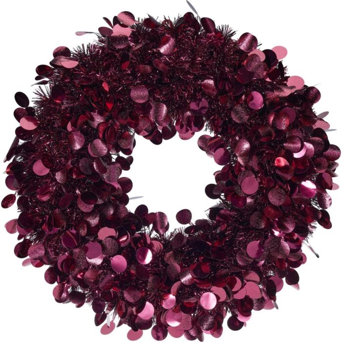 Tinsel Krans Bordeaux 46 cm