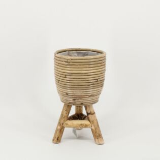 Pot streep op Poten grijs Ø 18 cm