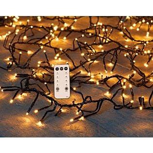 Treecluster 1,6-1,9m 10M/768L LED Classic warm Afstandsbediening 4m Aanloopsnoer 36V/Ip44 Trafo Time