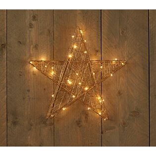 Ster metaal goud 35 LED 40 cm