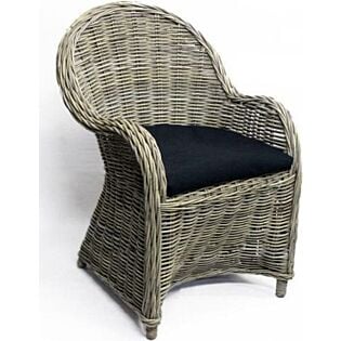 Stoel rotan antiek grijs L 63 cm