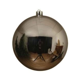 Shatterproof Plain Bauble Shiny Silver 14 cm