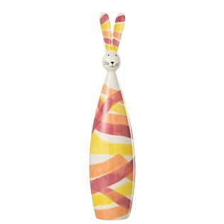 Decoratie konijn lijnen multi 44,5 cm 