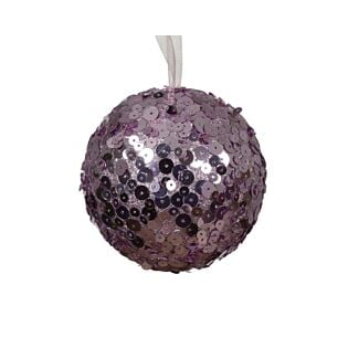 Kerstbal foam pailletten fris lila Ø 8 cm - Decoris