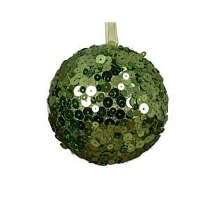 Kerstbal foam pailletten groene thee Ø 8 cm - Decoris
