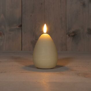 Eikaars 3D rustiek wax met timer wit 12 cm