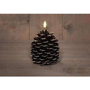 LED kaars dennenappel 12,5 x 10,5 cm bruin - Anna&rsquo;s Collection