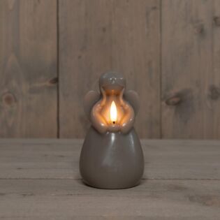 LED kaars engel wax 14,5 cm taupe - Anna&rsquo;s Collection