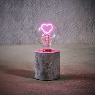 Tafellamp hart roze op batterij 18 cm - Luca Lighting