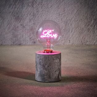 Tafellamp love roze op batterij 18 cm - Luca Lighting