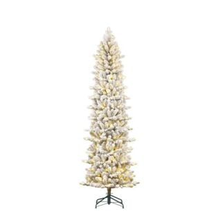 Kerstboom Harma Pilar 240LED groen met sneeuw 215 cm - Black Box