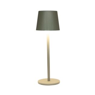 Tafellamp ribbel warm wit LED draadloos groen 9 cm