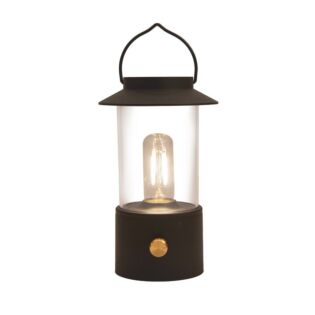 Lantaarn warm wit LED draadloos zwart L 9 cm