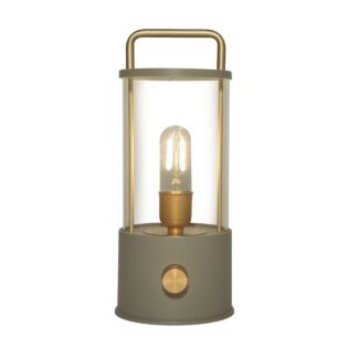 Lantaarn warm wit LED draadloos groen L 11 cm