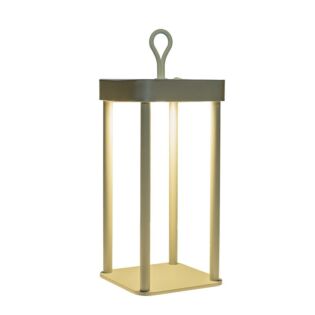 Lantaarn warm wit LED daadloos groen L 12 cm