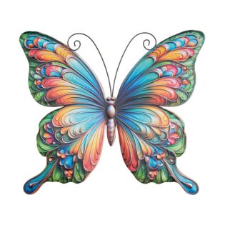 Wanddeco vlinder metaal L 46 cm