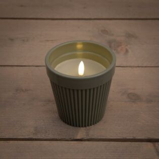 Buitenkaars in pot 3D vlam olijf 