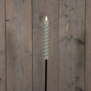 Fakkel Swirl 3D solar met lont bruin op steker 76 cm