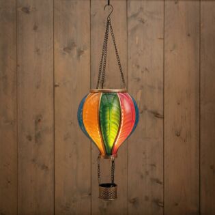 Solar luchtballon vlameffect LED multicolor 62 cm