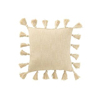 Kussen met kwastjes beige 45 cm