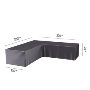 Loungesethoes L 300 cm zwart - Platinum