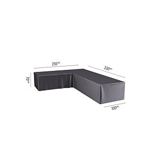 Loungesethoes L 330 cm links zwart - Platinum