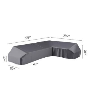 Loungeplatformhoes L 325 cm Rechts zwart - Platinum