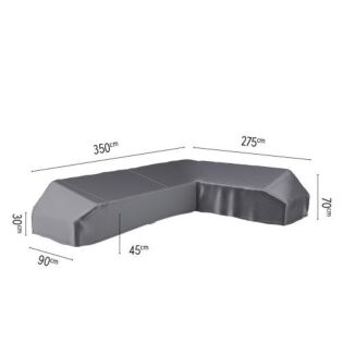 Loungeplatformhoes L 350 cm Rechts zwart - Platinum