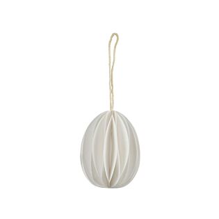 Decoratiehanger ei wit papier 6 cm