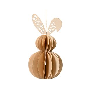 Decoratiehanger konijn beige papier 38 cm