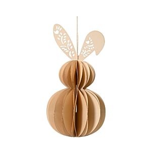 Decoratiehanger konijn beige papier 20 cm