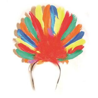Haarband met gekleurde veren