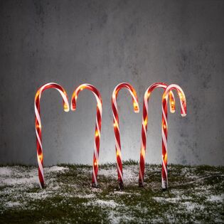 Tuinsteker zuurstok 25 led rood 5 stuks 47 cm - Luca Lighting