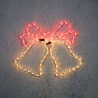 Muurdecoratie bel 96 led rood 56 cm - Luca Lighting