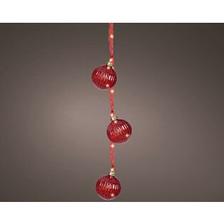 Micro LED bundel rood rond steady 15 LED warm wit 28 cm - Lumineo