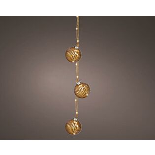 Micro LED bundel goud rond steady 15 LED warm wit 28 cm - Lumineo