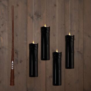 Zwevende LED kaarsen met timer 18 cm zwart 4 stuks - Anna&rsquo;s Collection