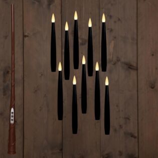 Zwevende LED kaarsen met timer 15 cm zwart 10 stuks - Anna&rsquo;s Collection