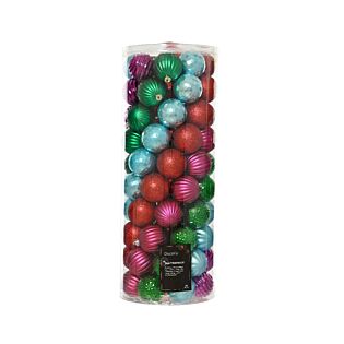 Kerstballen set multi kunststof Ø 7 cm set van 6 - Decoris