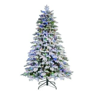 Kerstboom Asbury 500LED groen met sneeuw 215 cm – Black Box
