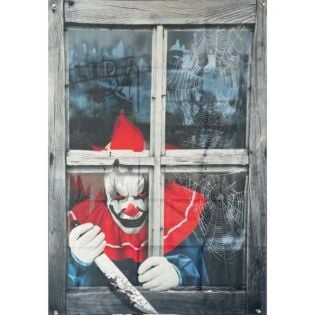 Halloween raamsticker horrorclown