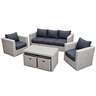 Loungeset Houston misty grey 6-delig