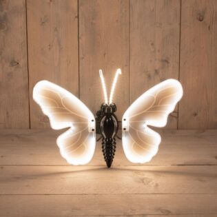 LED vlinder warm wit bewegende vleugels met aanloopsnoer 40 cm