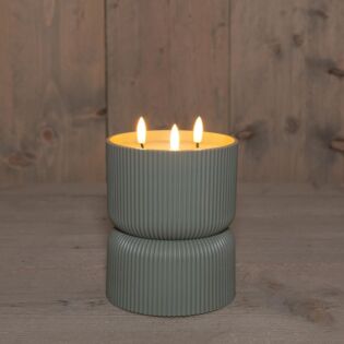 Buitenkaars 3D vlam kunststof olijf groen 17,5 cm