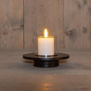 Buitenkaars 3D vlam kunststof zwart 14 cm