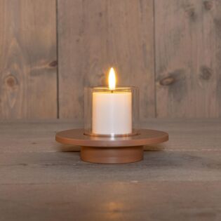 Buitenkaars 3D vlam kunststof terra 14 cm