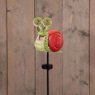 Solar tuinsteker slak met rollende ogen 75 cm