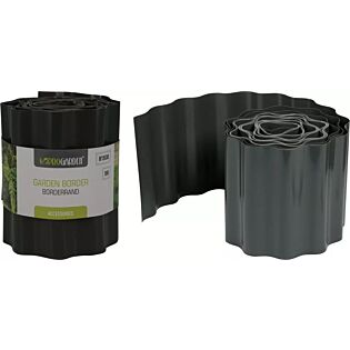 Borderrand PE Grijs 9 meter x 15 cm - Pro Garden