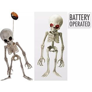 Alien skelet decoratie met licht 40 cm